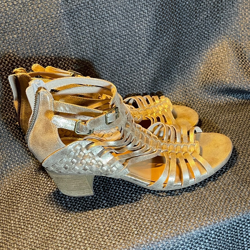 Gold Open Toe Booties - image 2